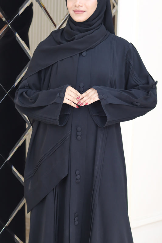 Carbon Couture Pleated Abaya