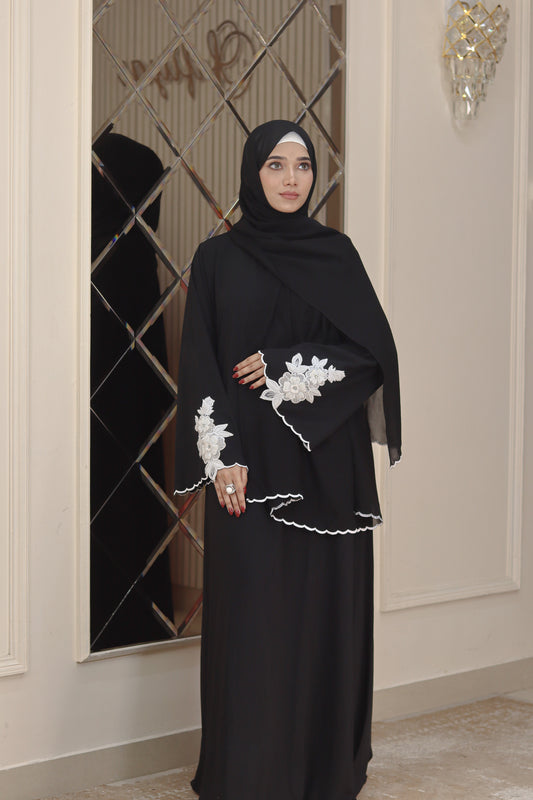 Floral Scalloped Grace Abaya