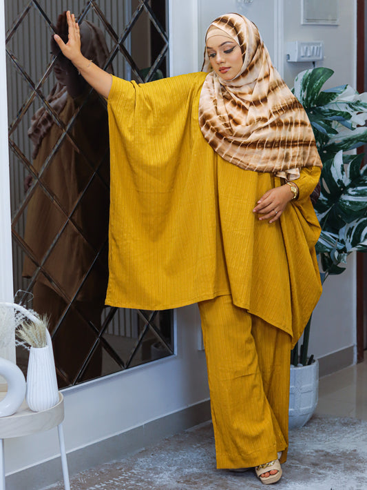 The Tulipa Yellow Kaaftan 3-piece set (scarf included)